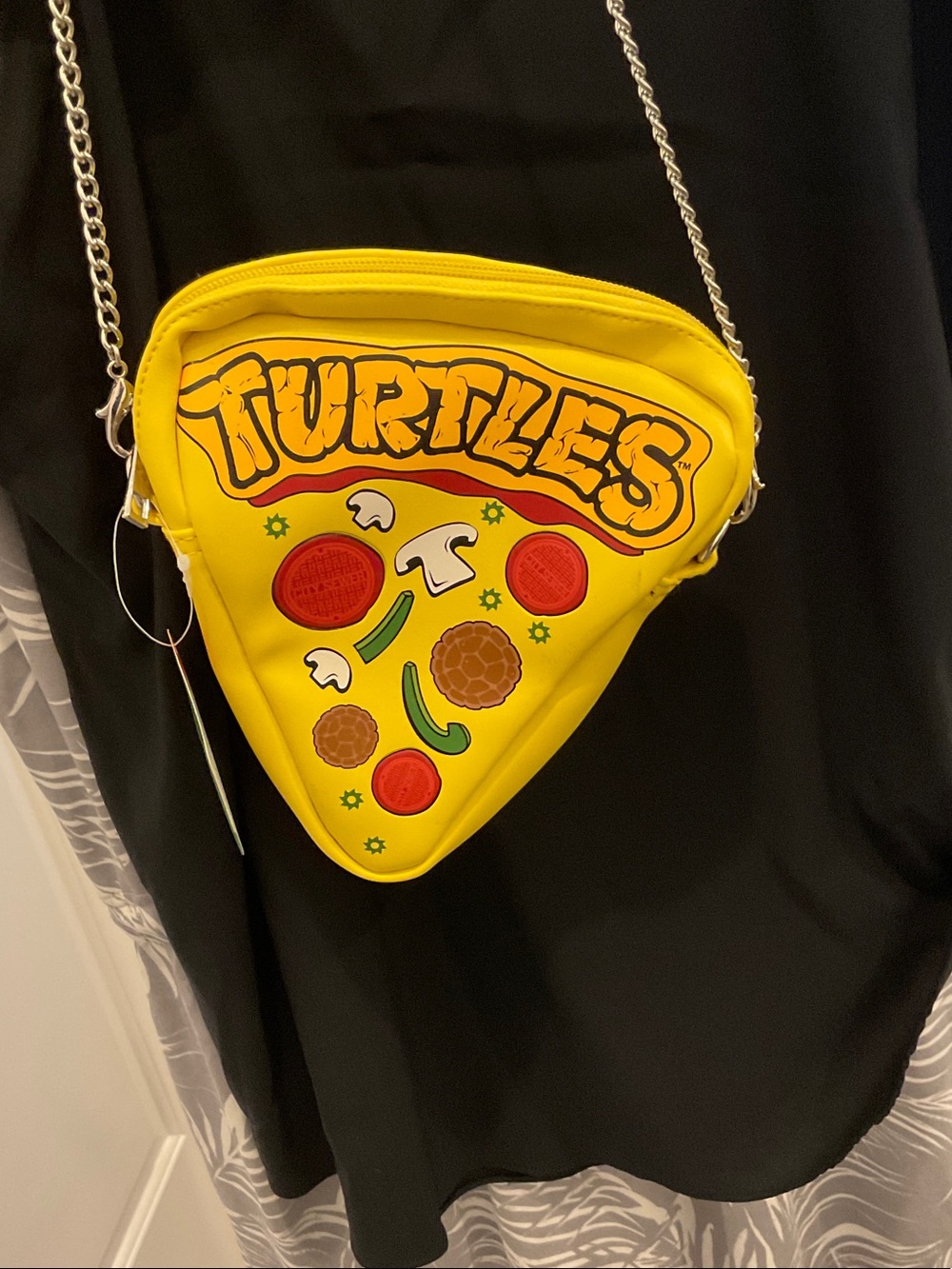 Yellow Pizza Slice Mini Crossbody Bag with Teenage Mutant Ninja Turtles Graphic